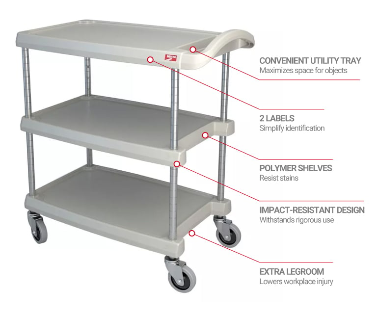 Metro myCart Series 2-Shelf and 3-Shelf Utility Carts - Metro