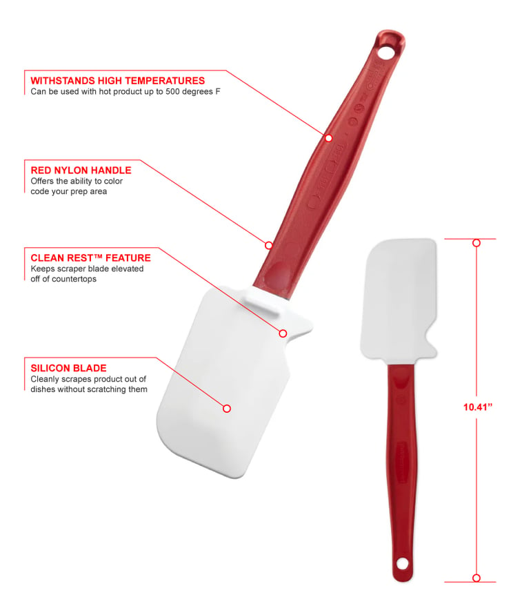 Rubbermaid Commercial Fg196600red Spatula, Hot,9 1/2 In