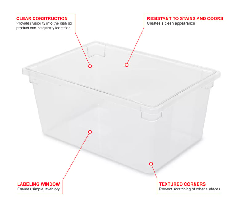 Food Storage Tote Box - FG330800CLR, Food Box Clear