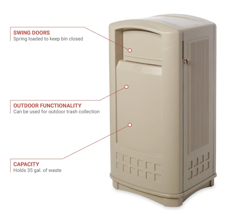 Rubbermaid 9p9000beige Features