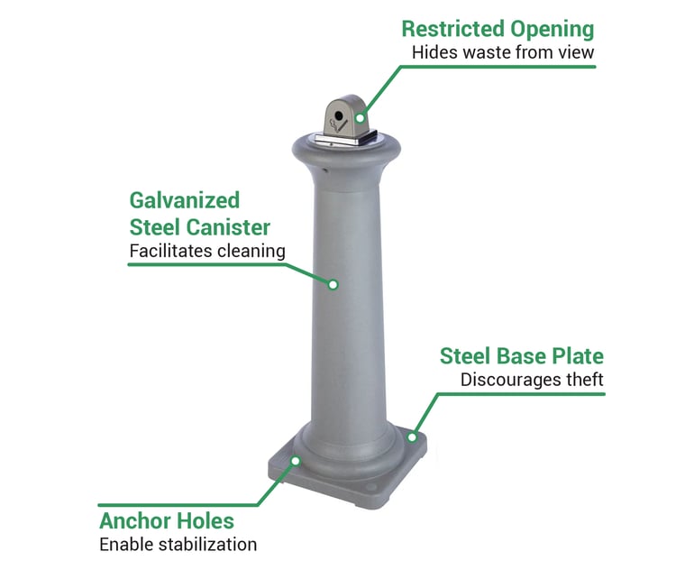 Rubbermaid FG9W3000SSTON Pole Cigarette Receptacle Snuff Plate