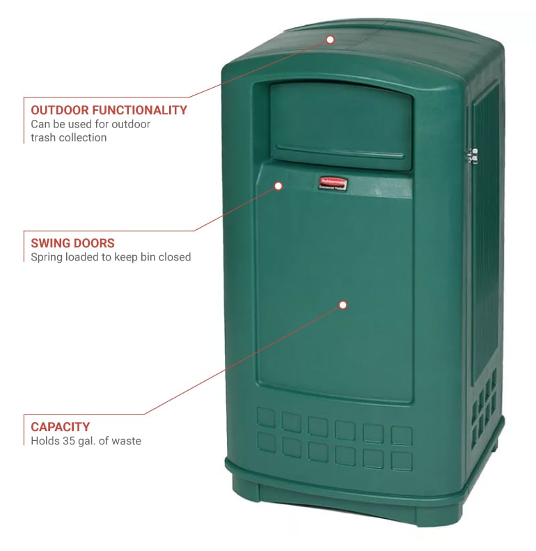 Rubbermaid fg9p9000dgrn Features