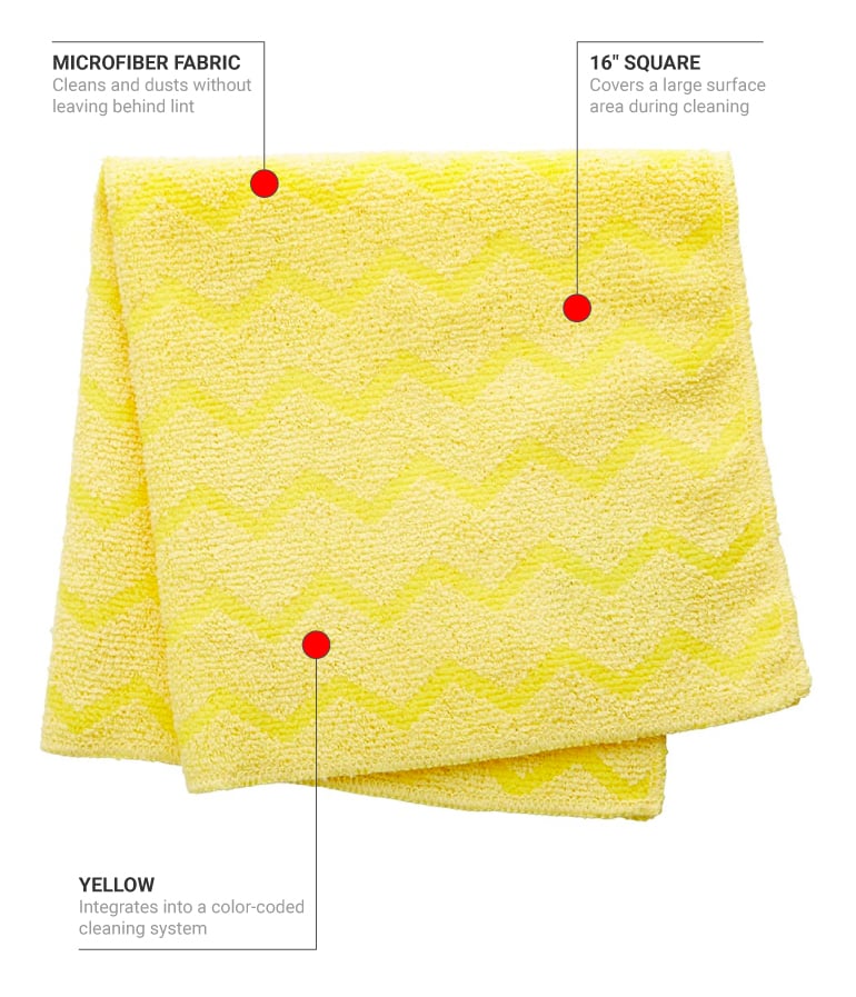 Microfiber Cloth, Mesh Scrubber, 8 x 16 Yellow