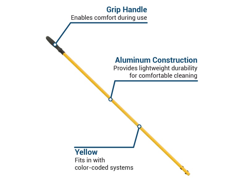 Rubbermaid FGQ75000YL00 Hygen QuickConnect Handle 58" Aluminum, Handle