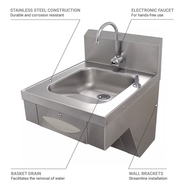 Advance Tabco 7PS41 Wall Mount Commercial Touchless Hand Sink w/ 14"L