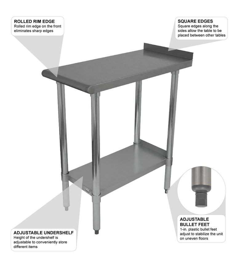 Fixed Work Table 1690 X 600 X 865 Mm Ref. Ega Master 51578