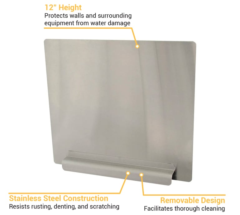 Advance Tabco K-700F-18 12&quot; Side Splash for 18&quot;W FC &amp; FE Sinks