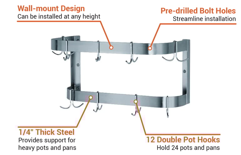 Commercial stainless best sale steel pot rack