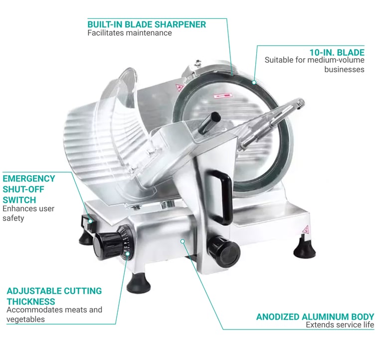 Adcraft SL-10 Manual Meat Slicer w/ 10 Knife - Aluminum, 120V