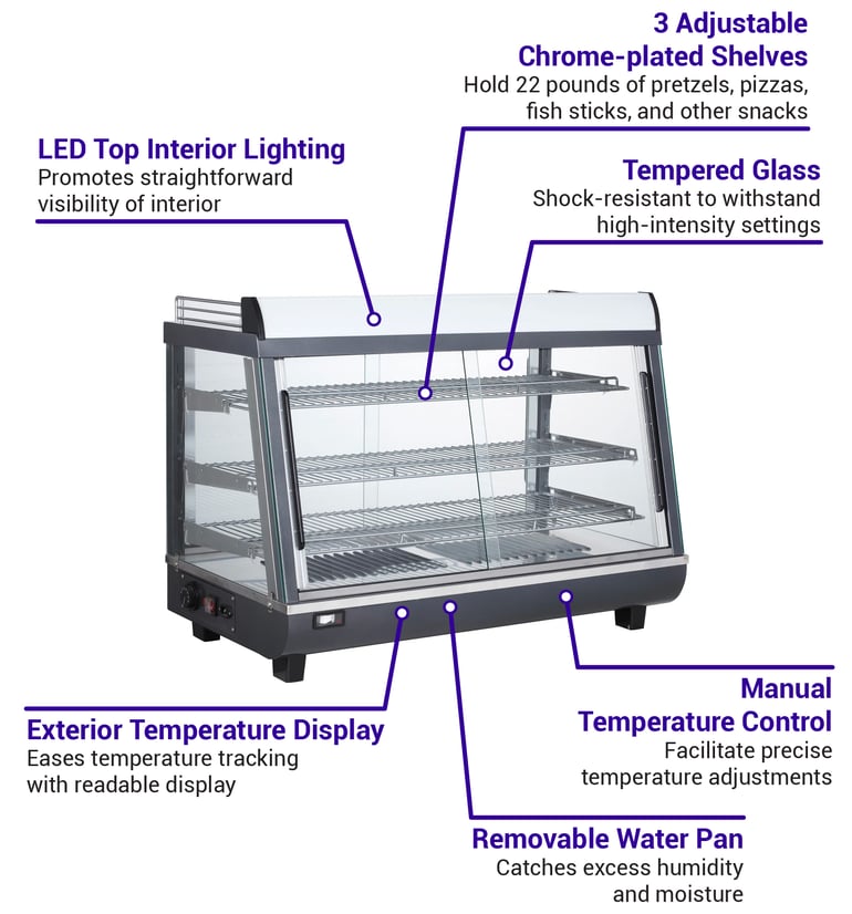 Bakemax BMTSC36 36" Dual Service Countertop Heated Display Case (3