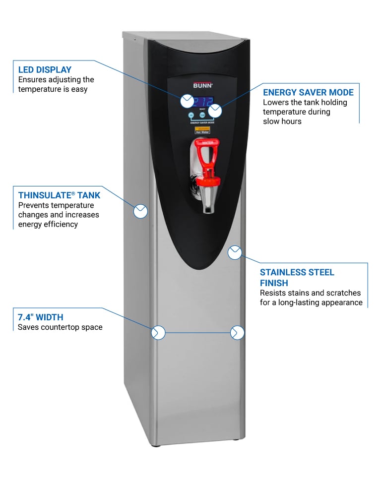 Bunn H5X Element Stainless 5 Gallon 240V Hot Water Dispenser 43600.0003