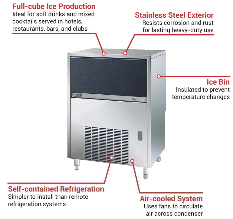 Eurodib CB640A 29" Brema® Top Hat Undercounter Ice Machine 150 lbs