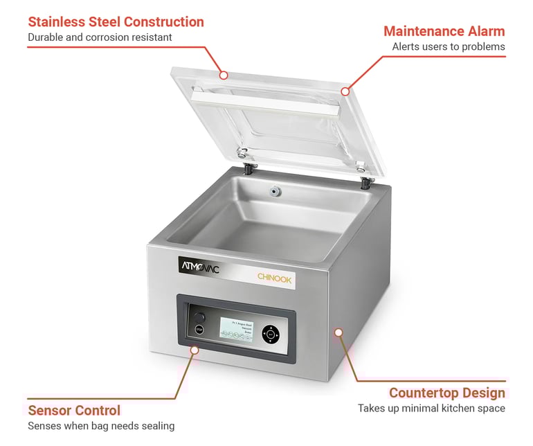 Eurodib CHINOOK14PLUS Atomvac Countertop Vacuum Pack Machine w/ 13 1/2