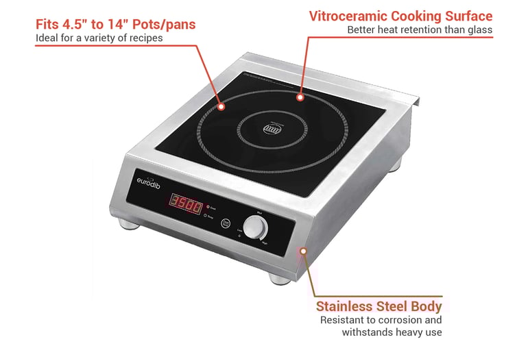 Commercial electric induction stove top
