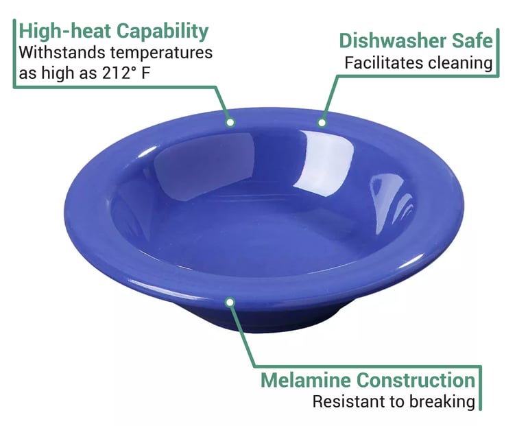 Carlisle 3304214 4 1/2 oz Round Melamine Fruit Bowl, Ocean Blue