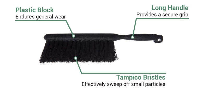 Carlisle 4014600 Sparta Floor Drain Brush, 3 Black Bristles, Plastic, No  Handle