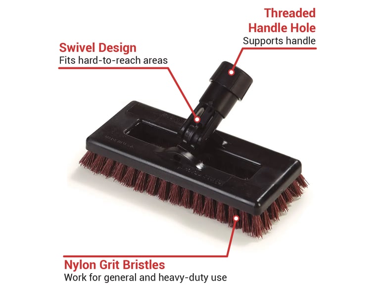 Carlisle Sanitary Maintenance Products 36531027 Swivel Scrub Floor Brushes,  Swivel Scrub® Power Scrub With Nylon Grit Bristles 8 - Rust, 12 Each/Case.