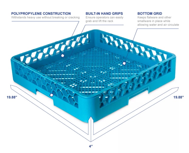 RB14 - OptiClean™ Open Bowl Rack 3.25 - Carlisle Blue