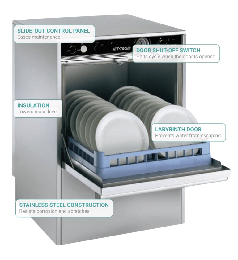 Jet Tech X33 Low Temp Rack Undercounter Dishwasher (37) Racks/hr, 1
