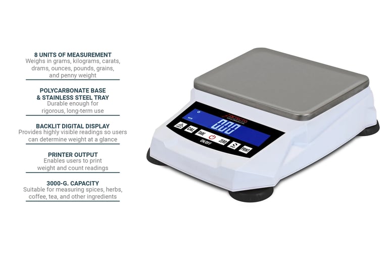 Digital Gram Scale - 3000 Gram Capacity
