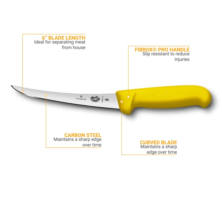 Boning knife curved blade Victorinox 12 cm yellow handle