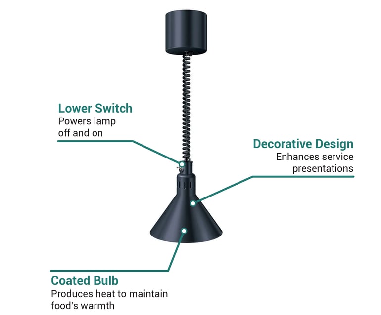 Hatco DL-775-RTL Standard Retractable Cord Track Mount Heat Lamp