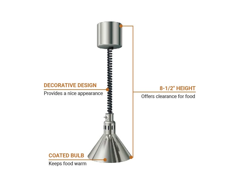 Hatco DL-775-RTL Standard Retractable Cord Track Mount Heat Lamp