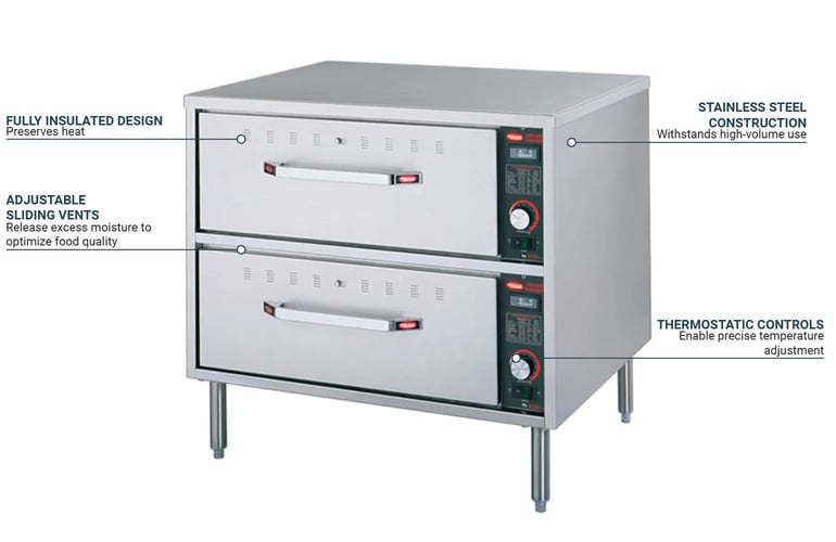 Hatco HDW2 29.5"W Freestanding Warming Drawer w/ (2) 21.5