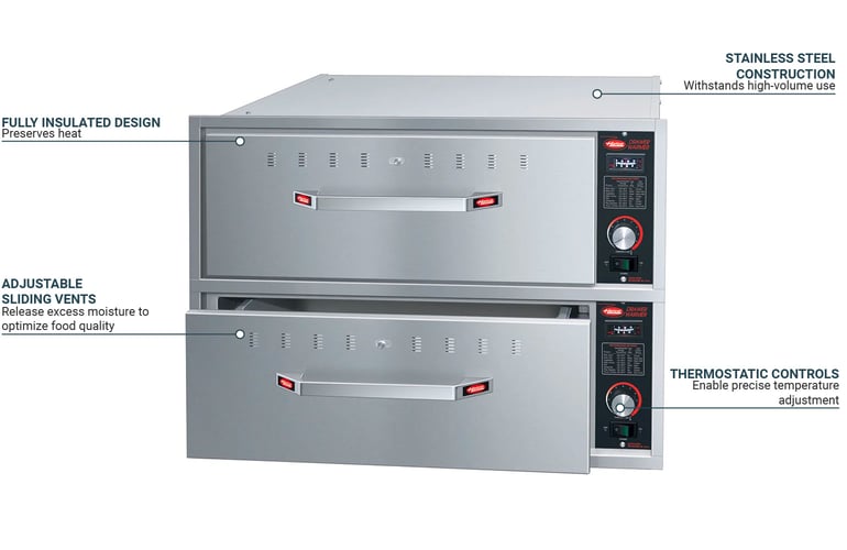 Hatco HDW2BN 19.67"W Built In Warming Drawer w/ (2) 13" Compartments