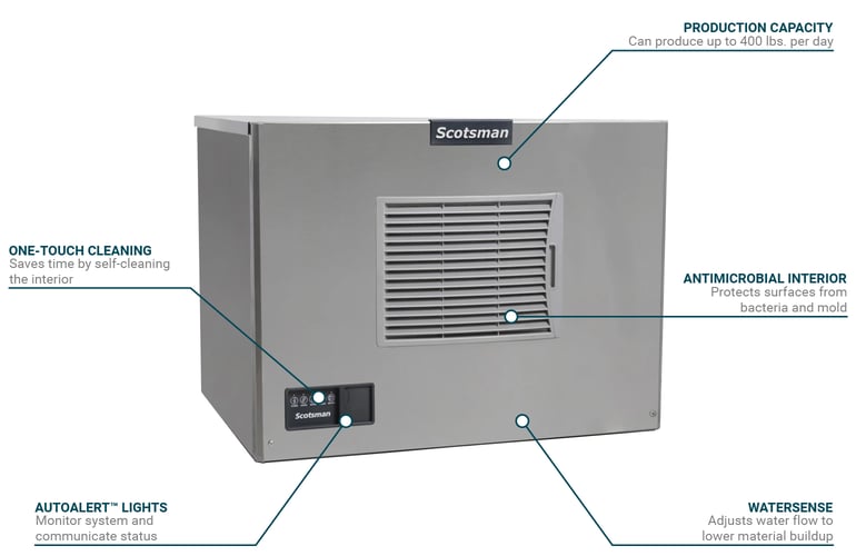 Scotsman MC0330MA-1 30 Prodigy ELITE® Full Cube Ice Machine Head - 400  lb/24 hr, Air Cooled, 115v