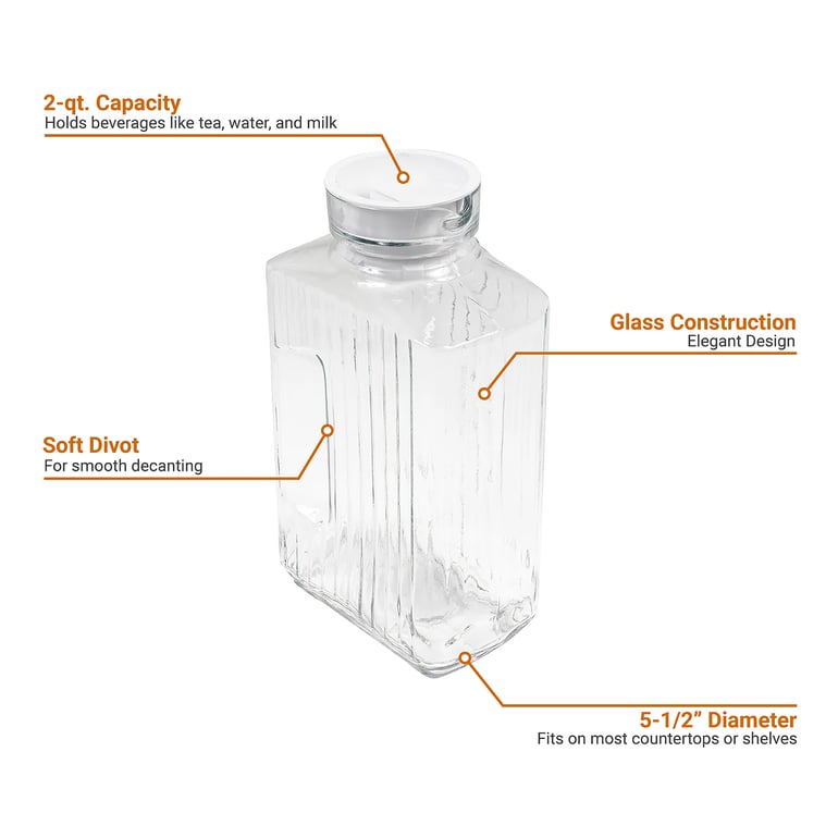 Anchor Hocking 93221AHG17 2 qt Bistro Pitcher w/ Lid, Clear