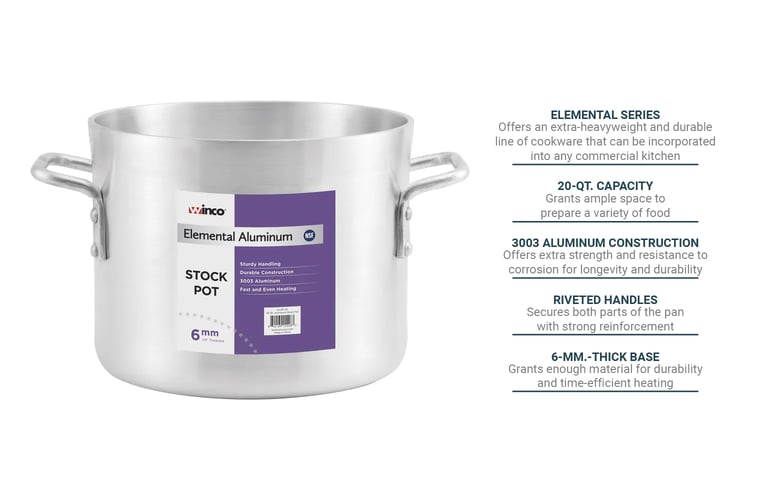 Aluminum Sauce Pot, 20 qt