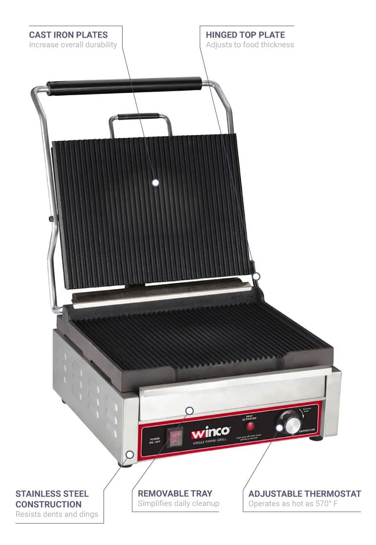 Winco CAGP-10S FireIron Cast Iron Grill Pan, 10-1/2, Square, Induction  Ready - Win Depot