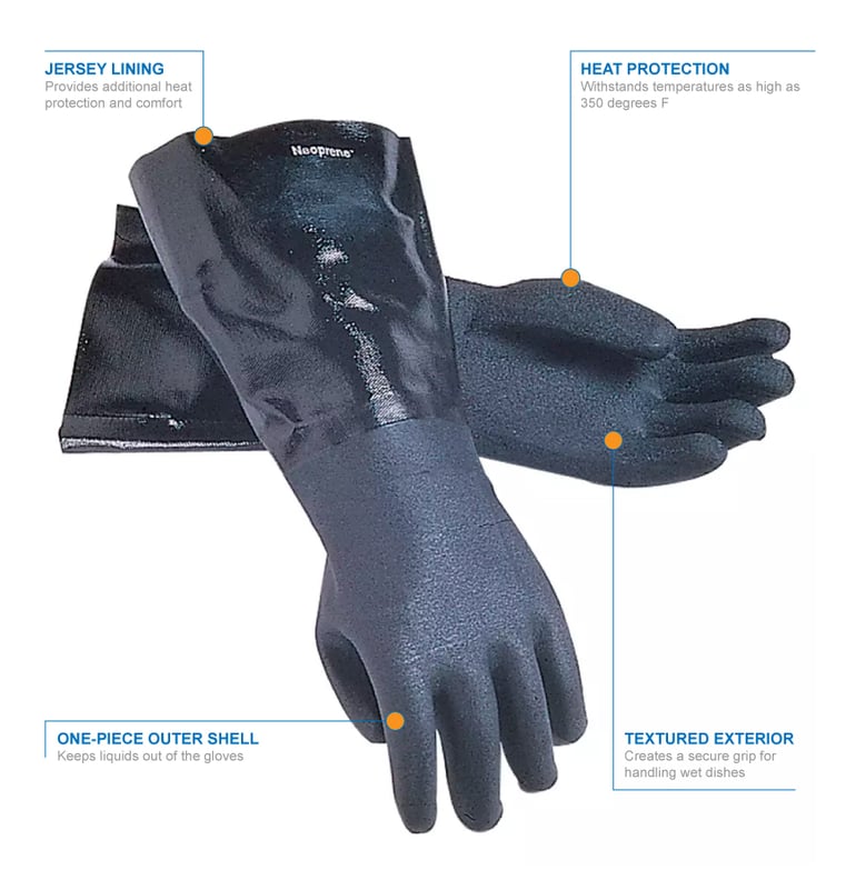 San Jamar 1000 Rubber Oyster Shucking Glove with Cotton Lining