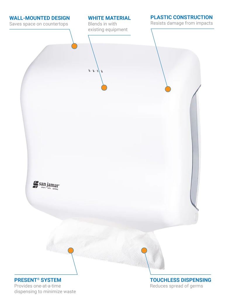 San Jamar T1750WH Features