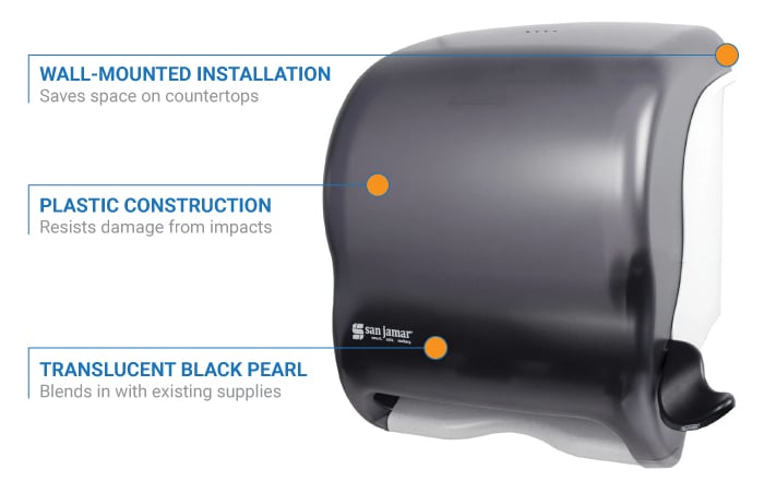 San Jamar T950TBK Element Distributore A Leva Per Carta, Nero Perlato