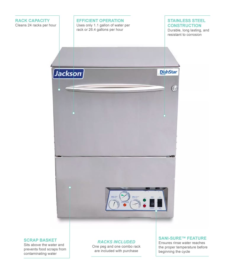 Jackson DISHSTAR HT DishStar® High Temp Rack Undercounter
