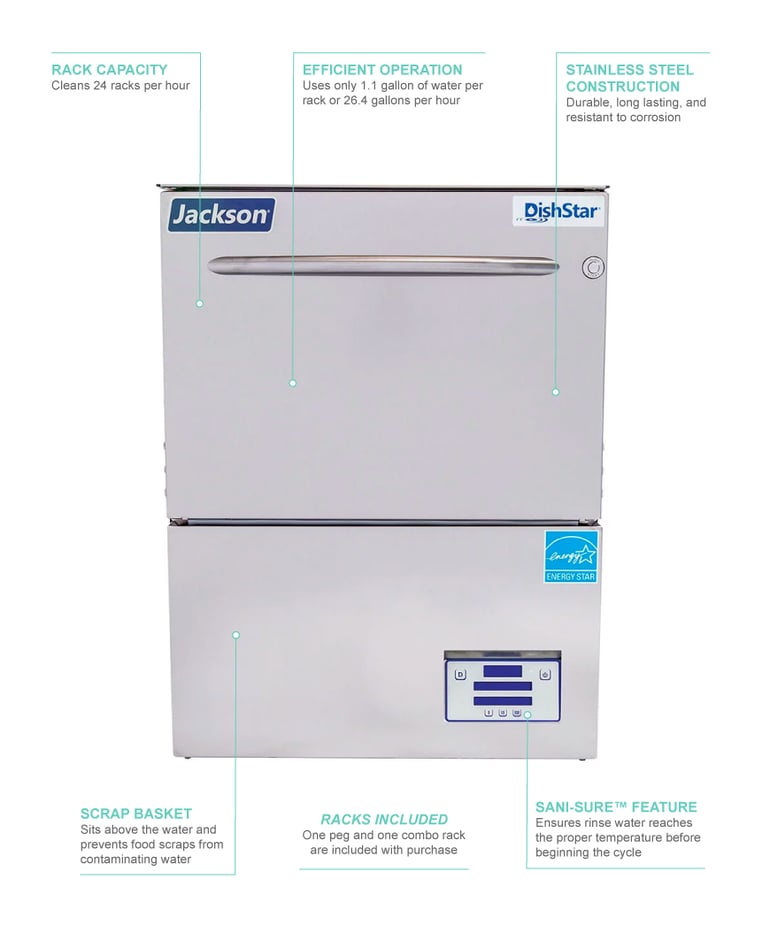 High temp shop undercounter dishwasher