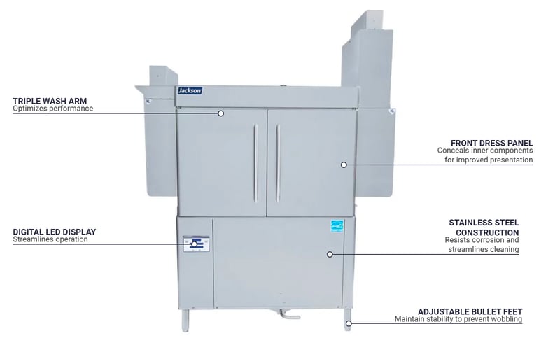 Jackson RACKSTAR 44ER High Temp Conveyor Dishwasher 223 Racks Per Hour