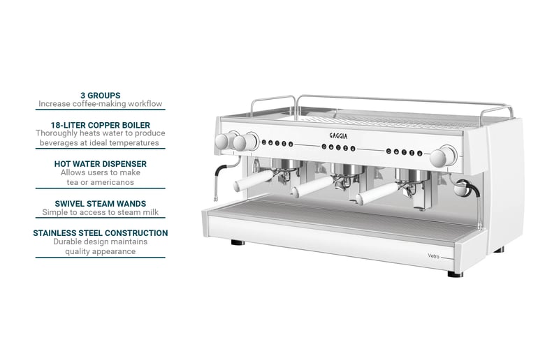Gaggia VETRO3GSTDW Features