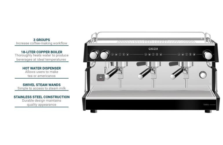 Gaggia VETRO3GTCB Features