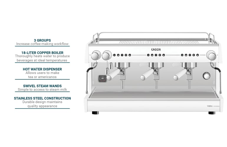 Gaggia VETRO3GTCW Features