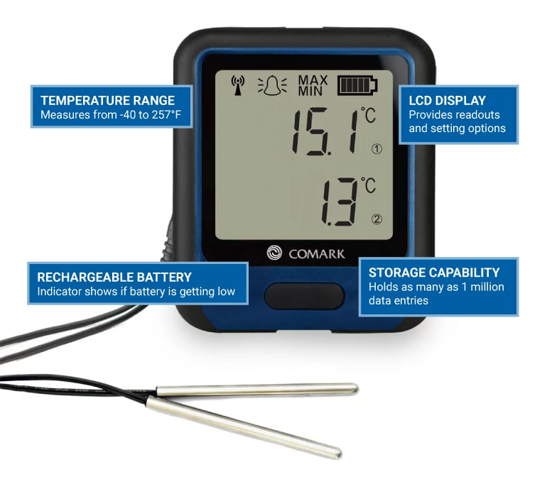 WiFi Temperature Data Logger with Thermocouple Probe from Comark