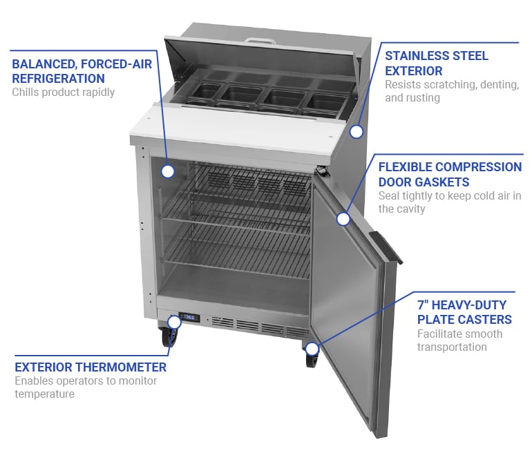 Beverage Air SPE27HC B 27 Sandwich Salad Prep Table w Refrigerated Base 115V