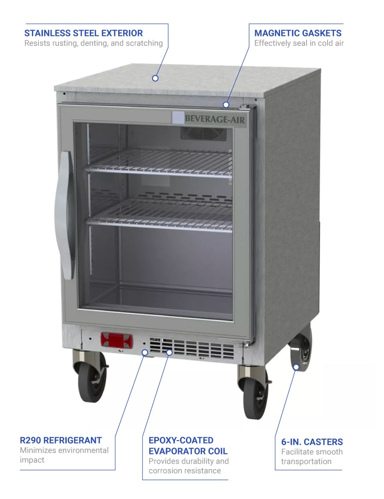 Beverage Air UCR20HC25 20" W Undercounter Refrigerator w/ (1) Section