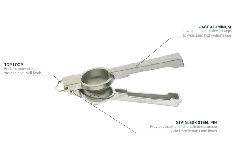 Barfly M37023 8 7/8" Handheld Citrus Juicer Aluminum