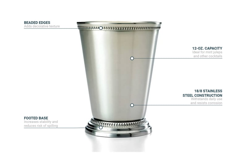 Barfly M37032 12 oz Mint Julep Cup Stainless Steel