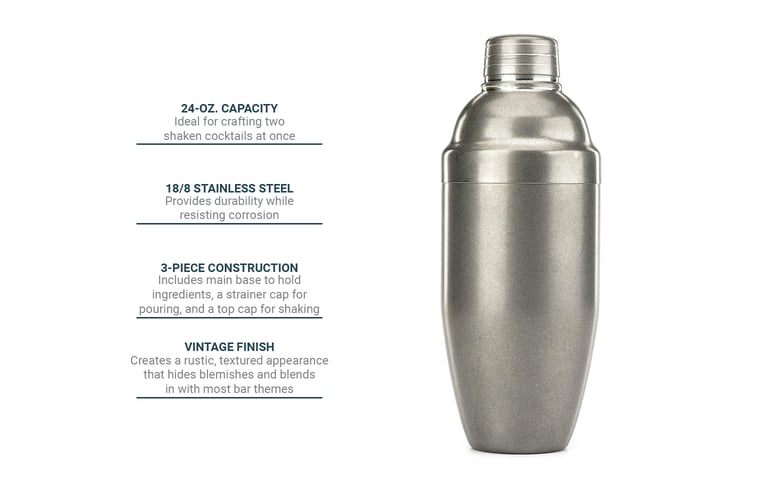 Barfly M37086 Set Shaker Cocktail In Acciaio Inox 18/8 - Professionale