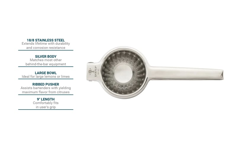 Barfly M37167 9" Handheld Juicer, Stainless