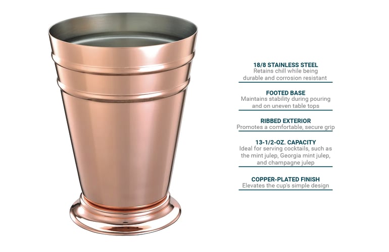 Barfly M37168CP 13 1/2 oz Mint Julep Cup Copper